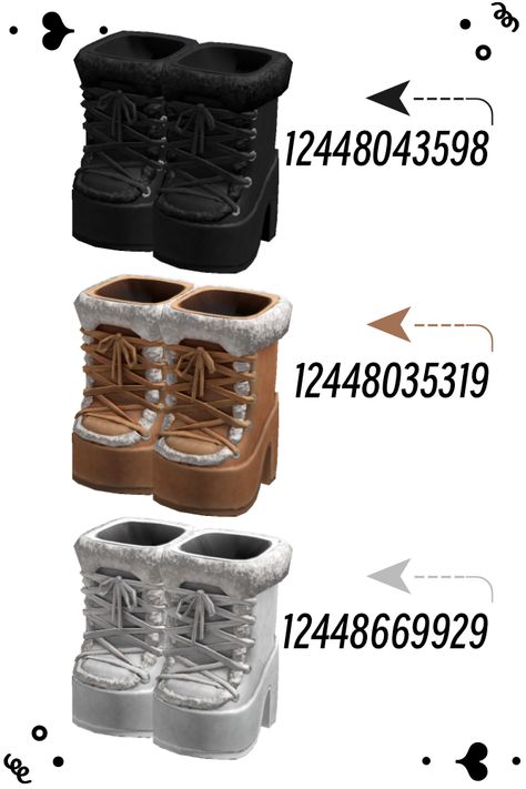 ˚₊· ͟͟͞͞➳❥ Fur boots Berry Avenue Codes Fluffy Boots, Berry Ave Gloves Codes, Roblox Fur Boots Codes, Y2k Fuzzy Boots Roblox Code, Boots Roblox Id, Boot Codes Bloxburg, Fuzzy Boots Roblox Code, Bloxburg Codes For Shoes, Berry Ave Boots Codes