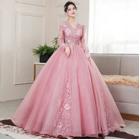 Rococo Dress, Long Sleeve Ball Gowns, Princess Gown, Cinderella Dresses, Quinceanera Dress, Dress Princess, Pageant Dress, Ball Gowns Prom, Evening Formal