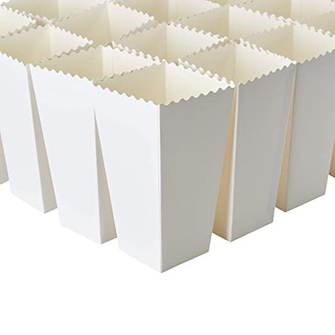 Amazon.com: Set of 100 Popcorn Favor Boxes - 46oz Paper Popcorn Containers, Popcorn Party Supplies for Movie Nights, Carnival Parties, Baby Showers and Bridal Showers, White, 7.7 x 3.7 x 3.7 Inches: Industrial & Scientific Popcorn Container, Night Carnival, Paper Popcorn, Popcorn Holder, Popcorn Favor, Popcorn Containers, White Popcorn, Popcorn Favors, Sweet Popcorn