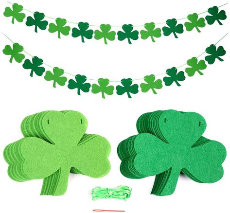 Large, quality made, vivid green shamrock garland banner makes a festive backdrop decoration for St. Patrick's Day! Irish Wedding Decorations, Shamrock Decorations, Easter Burlap Banner, Shamrock Garland, Foot Care Products, Patricks Day Decorations, Happy Easter Banner, Irish Party, Burlap Garland