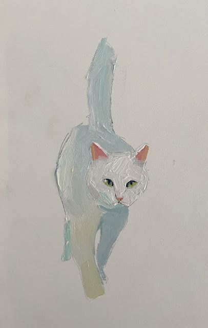 White cat Oil Pastel Art, Arte Inspo, Pastel Art, Grumpy Cat, Cat Painting, Cat Illustration, Cat Drawing, White Cat, Pretty Art