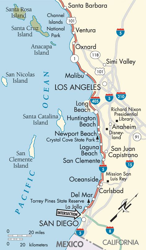 Pacific Coast: Santa Barbara to San Diego map San Diego To Los Angeles Road Trips, San Diego Map, Cali Trip, California Roadtrip, San Diego Travel, Los Angeles Travel, West Coast Road Trip, California Vacation, California Map