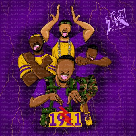 Omega Psi Phi 🐶⚡️💜💛#OmegaPsiPhi #QueDawg #1911 #DaBruhz #OmegaMan #iArtByAsh Omega Phi Psi, Small Garden Room Ideas, D9 Sorority, Hbcu Life, Black Fraternities, Greek Crafts, Fraternity Gifts, Princeton Perez, Omega Psi Phi Fraternity