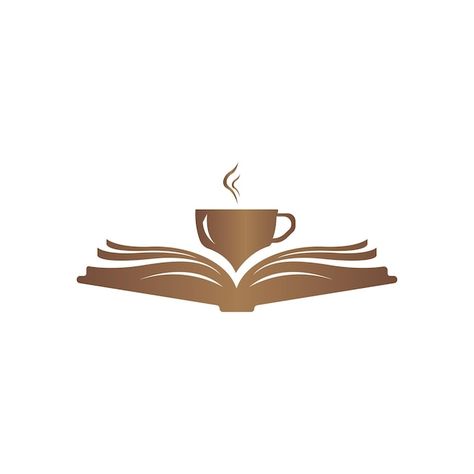 Vector coffee and books design backgroun... | Premium Vector #Freepik #vector #cafe #art-book #coffee-logo #coffee-art Book Logo Design Ideas Graphics, Coffee Logo Design Art, Cafe Logo Design Creative, Book Cafe Logo, Book Cafe Ideas, Bookstore Logo Design, Coffee Logo Design Ideas, Book Logo Design Ideas, Coffee Illustration Design