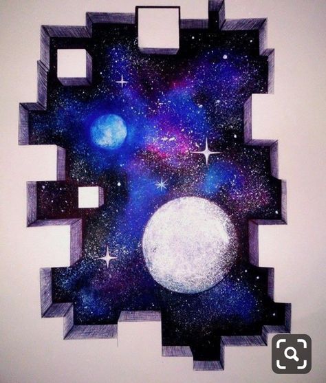 Galaxy Art Drawing, Art Galaxie, Galaxy Drawings, Art Spatial, Space Drawings, 3d Art Drawing, Monster Drawing, Seni 3d, 캐릭터 드로잉