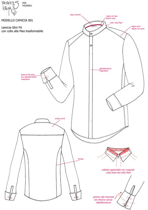 frances kaya shirt collection magnet style placket Shirt Collar Design, Inspirational Sketches, Mens Shirt Pattern, Shirt Collar Pattern, Fashion Design Books, Fashion Illustration Collage, Fashion Design Template, Technical Design, Pattu Saree Blouse Designs