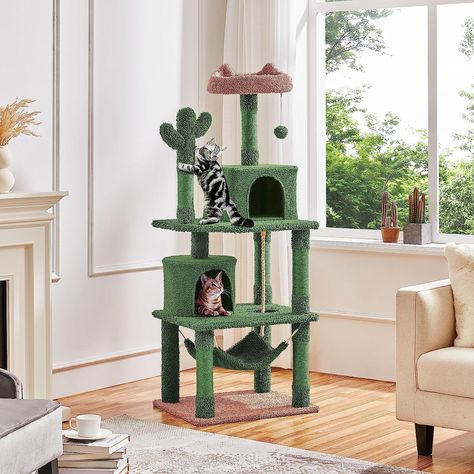 Cat Scratching Tree, Large Cat Tree, Cactus Cat, Brown Color Schemes, Cat Tree Condo, Cat Condo, Modern Cat, Cat Tower, Cat Scratcher