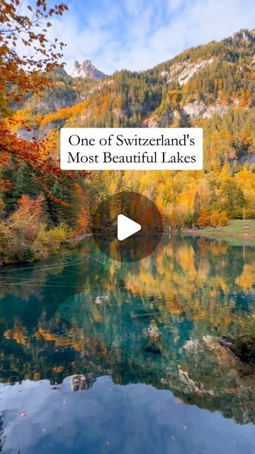 Lake Blausee Switzerland, Switzerland October, Blausee Switzerland, Orange Hues, Early Mornings, Stay Overnight, Clear Lake, Opening Hours, Autumn Painting