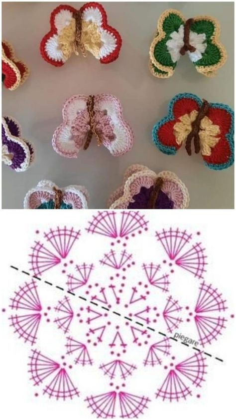 Craft A Vibrant Crochet Butterfly Keychain - Step-by-Step Crochet Butterfly Free Pattern, Crochet Applique Patterns Free, Butterfly Tutorial, Crochet Butterfly Pattern, Crochet Keychain Pattern, Crochet Butterfly, Crochet Ornaments, Crochet Decoration, Crochet Flower Tutorial