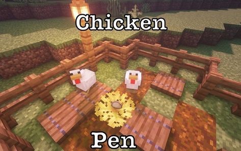 Minecraft Pen, Pen Minecraft, Cottagecore House, Minecraft Structures, Chicken Pen, Minecraft Party, Minecraft Buildings, Minecraft Projects, Minecraft Ideas