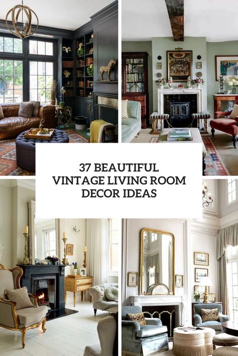 beautiful vintage living room decor ideas cover 1930s Sitting Room Ideas, Small 1920s Living Room, Vintage Revival Living Room, Lounge Styling Ideas, Vintage Living Rooms Ideas, Vintage Elegant Living Room, Vintage Living Room Inspiration, Edwardian Living Room Ideas, Living Room Designs Vintage