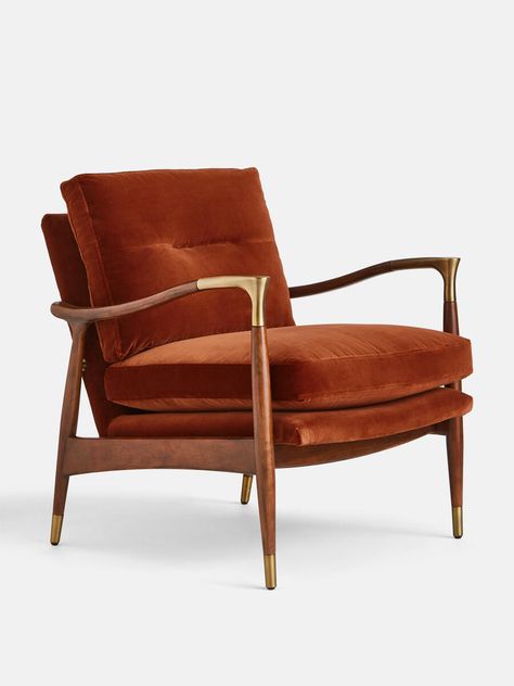 Furniture & Interiors | Bring The House Home | Soho Home Wooden Accent Chair, Wood Frame Arm Chair, Soho Home, Poltrona Vintage, Interior Design Consultation, House Bedrooms, Linen Armchair, Soho House, Velvet Armchair