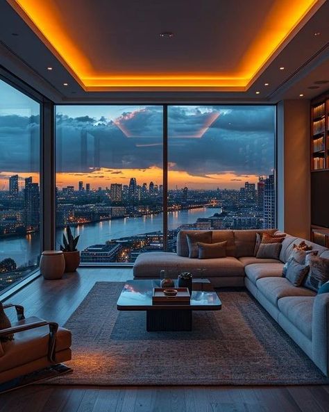 Living room ideas 💡#livingroom #ideas #home #architecture #art #black #fyp #trending Beautiful Apartments Interior, Luxury Penthouse Interior, Luxury Apartment Interior, Seoul Apartment, Penthouse Living Room, Luxury Apartments Interior, Cozy Love, Modern Apartments, Dream Mansion