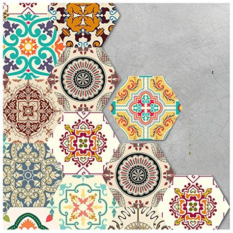 Tiles Hexagon, Tiles Portuguese, 3d Honeycomb, Tile Floor Diy, Honeycomb Tile, Hexagon Tile Floor, Stick Tile Backsplash, Mexican Tiles, Roman Style