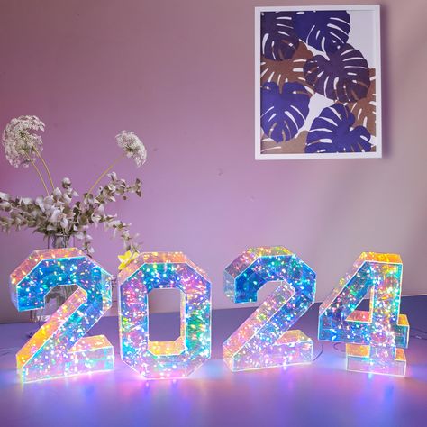 PRICES MAY VARY. The color-changing graduation party lights give a bright eye-catching glow and add a fabulous ambiance to any room. The light up letters measure approx 9.8" H x 7" D x 2.36" W, can be easily hung on walls or displayed on mantels or tables during a celebration. Made of high quality plastic material. Durable, safe and energy-saving. Powered by USB or 3 AA batteries (Not Included). There is a switch button to turn the light on or off and to adjust the lighting modes. Color changes Glow Graduation Party Ideas, Decorations For Kindergarten, Light Up Numbers, Tangled Sun, High School Graduation Party Decorations, 11 Birthday, Backyard Graduation Party, Graduation Party Decorations, College Decor