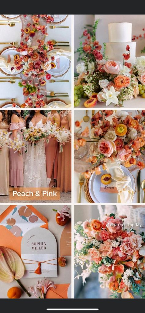 Color Schemes 2023, Sunset Wedding Theme, Sunset Wedding Colors, June Wedding Colors, August Wedding Colors, Apricot Wedding, September Wedding Colors, Wedding Color Schemes Summer, Wedding Theme Color Schemes