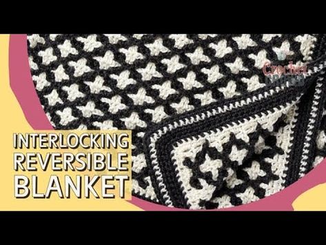 Interlocking Reversible Geometric Crochet Blanket - YouTube Geometric Crochet Blanket, Blanket Cardigan Pattern, Mosaic Techniques, Crochet Making, Crochet Reversible, Reversible Crochet, Workshop Inspiration, Geometric Crochet, Interlocking Crochet