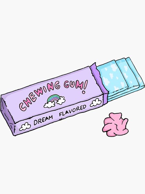 "Chewing gum!" Sticker by Duckiechan | Redbubble Gum Aesthetic, Cute Food Drawings, Cute Kawaii Drawings, Dessin Adorable, Chewing Gum, Kawaii Stickers, Food Drawing, Kawaii Wallpaper, Kawaii Drawings