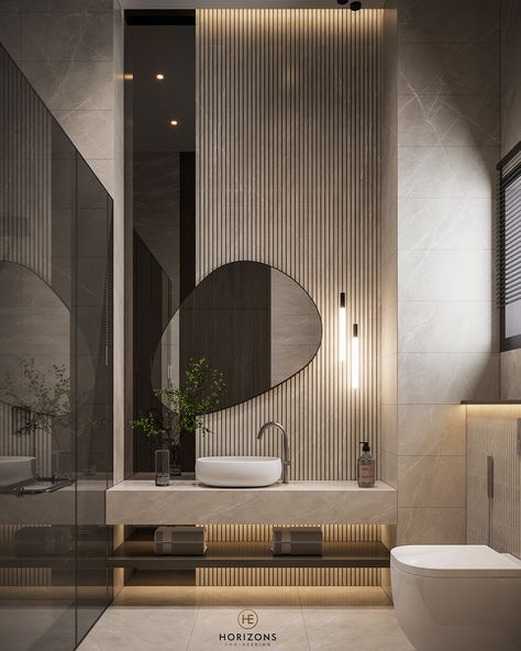 Master Bedroom on Behance Luxury Bathroom Master, Toilet Design Modern, Luxury Toilet, Modern Bathroom Mirrors, Modern Luxury Bathroom, Wc Design, Bathroom Vanity Designs, Washbasin Design, Bathroom Decor Luxury