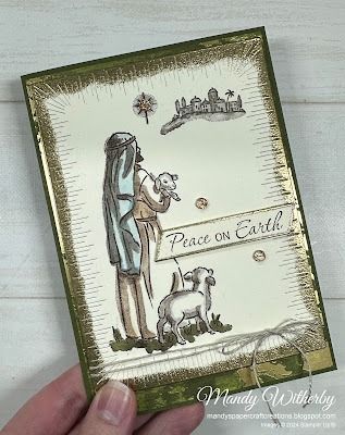 Shepherd's Care Christmas Card Stampin Up Shepherds Care, Shepherds Care Stampin Up Cards, Rustic Christmas Cards, Nativity Christmas Cards, Folded Christmas Cards, Designer Paper Cards, Simple Holiday Cards, Ss 2024, Create Christmas Cards