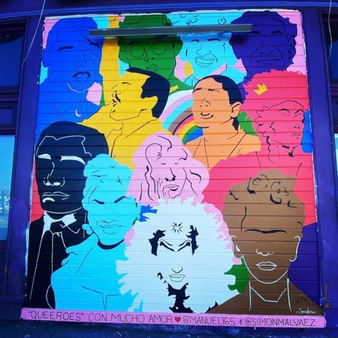 Diversity Mural, Pride Mural, Community Mural, Lgbt Center, Mural Ideas, Office Inspo, Lesbian Art, Bear Photos, Lgbt Art