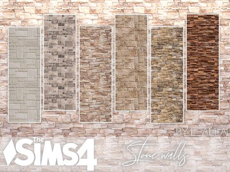 [TS4] Stone walls Found in TSR Category 'Sims 4 Walls' Sims 4 Cc Brick Wallpaper, Sims 4 Cc Walls, Sims 4 Cc Furniture Living Rooms, Mod Wall, Sims 4 Tsr, Sims 4 Bedroom, Sims 4 House Building, Sims 4 House Design, Stone Wallpaper