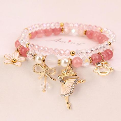 Crystal Bead Charm Bracelets - These Chic And Stylish Bracelets Are A Great Way To Add A Touch Of Sparkle To All Of Her Outfits. The Crystal Beads And Charms Give Off A Glamorous Look And Feel That Makes A Stunning Jewelry Accessory And Gift For Girls 5 Years Of Age And Up. Gift Box Included Girly Bracelets, Japanese Stuff, Girl Bracelet, Pretty Jewelry Necklaces, Girl Accessories, Gelang Manik, Women's Bracelets, Beads Bracelet Design, Manifestation Board