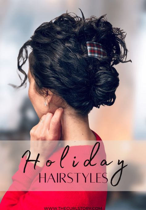 2 Surprisingly Easy Hair Clip Updos for Curly Hair • The Curl Story Workout Hairstyles For Curly Hair, Hair Clip Updo, Clip Updo, Easy Curly Hairstyles, Updos For Curly Hair, Holiday Hairstyles Easy, Curly Hair Tutorial, Twist Ponytail, Curly Hair Updo