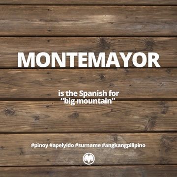 MONTEMAYOR is Spanish for “big mountain”. #kasaysayan #genealogy #apelyido #surname #spanish #montemayor Spanish Surnames, Surnames For Characters, Best Character Names, Big Mountain, Character Names, In Spanish, Bee Hive, Pretty Words, Genealogy