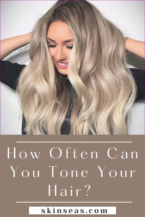 Toning your hair is an important step if you want to prevent unwanted brassy undertones. But how often can you tone your hair? Let's find out. How To Tone Golden Blonde Hair, Get Brassy Tones Out Of Hair, Toner For Highlighted Hair, At Home Toner For Brassy Hair, Toning Brassy Blonde Hair, How To Tone Your Hair At Home, How To Tone Blonde Hair At Home, How To Use Toner On Hair, How To Remove Brassy Tones From Hair