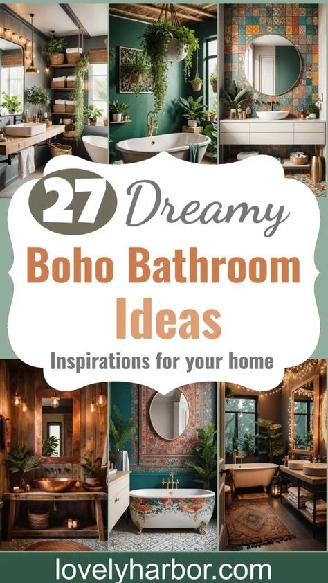 27 Dreamy Boho Bathroom Inspirations for Your Home Makeover 2 Boho Chic Bathroom, Rattan Accents, Modern Boho Bathroom, Small Home Gym Ideas, Bathroom Ideas 2024, Dark Green Bathrooms, Boho Bathroom Ideas, Small Home Gym, Lush Plants