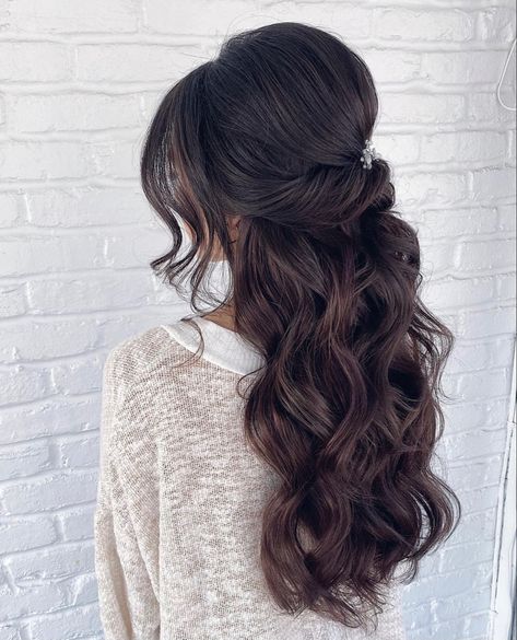 Half Up Half Down Bridal, Bridal Hair Half Up Half Down, Bride Hairstyles Updo, Cute Prom Hairstyles, Hair Solution, Half Up Half Down Hairstyle, Wedding Hairstyles And Makeup, Down Hairstyle, Half Up Wedding Hair