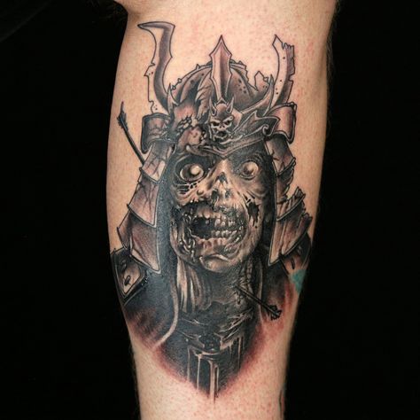 Undead Tattoo by Gary Parisi Undead Tattoo, Undead Samurai, Ink Master, Dream Tattoos, No Doubt, Black And Grey Tattoos, Skull Tattoo, Portrait Tattoo, Tattoo Ideas