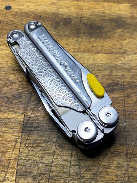 Engraved Leatherman wave+ with thumb tab Leatherman Wave Mods, Leatherman Mods, Chopper Parts, Leatherman Wave, Chopper, Paris France, Wicked, Etsy Seller, Unique Items Products