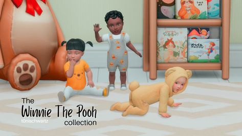 The Winnie The Pooh Collection (Infant CAS items) | t0nischwartz on Patreon Sims Collection, Sims4 Ideas, Infant Cc, Sims 4 Toddler Clothes, Sims Download, Cc Shopping, Sims Baby, Sims 4 Family, The Sims 4 Skin