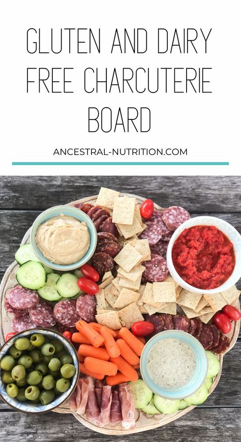 Dairy Free Charcuterie, Dairy Free Charcuterie Board, Gluten Free Dairy Free Appetizers, Dairy Free Dips, Dairy Free Appetizers, Meat Board, Ancestral Nutrition, Dairy Free Snacks, Gluten Free Appetizers