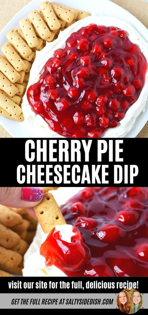 Cherry Cheesecake Dip Recipe, Cherry Cheesecake Dip, Cheesecake Dip Recipe, Easy Dessert Dips, Pie Topping, No Bake Cherry Cheesecake, Cake Dip, Cheesecake Dip, Sweet Dips