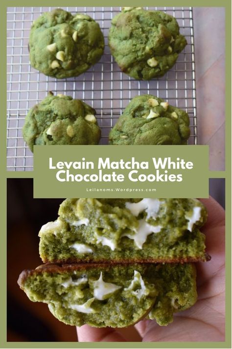 Matcha White Chocolate Cookies, Matcha Cookies Recipe, Levain Cookie Recipe, Matcha Baking, New York Cookies, Levain Cookies, Classic Savory, Matcha White Chocolate, Soft Cookie Recipe