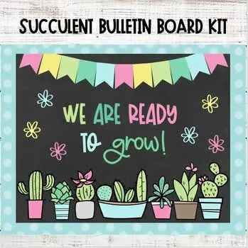 Melly's Materials | Teachers Pay Teachers Bulletin Board For Preschool Classroom, Cactus Birthday Board Classroom, Flower Pot Bulletin Board Ideas, Cactus Classroom Bulletin Board, Mexican Bulletin Board, Cute Bulletin Board Ideas For School, Bulletin Board Ideas With Flowers, Plant Bulletin Board Preschool, Easy Classroom Bulletin Board Ideas