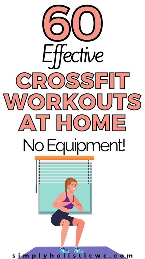 CrossFit workouts at home for beginners. Woman working out Crossfit Workouts No Equipment, At Home Crossfit Workouts No Equipment, Workouts At Home No Equipment, At Home Crossfit Workouts, Home Crossfit Workouts, Crossfit Body Weight Workout, At Home Crossfit, Beginner Crossfit, Intense Home Workout