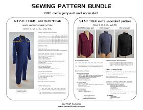 Bad Wolf Costumes: Star Trek: Enterprise Uniform Bundle Wolf Costumes, Starfleet Uniform, Star Trek Uniforms, Enterprise Nx 01, Mens Sewing Patterns, Jumpsuit Pattern Sewing, Wolf Costume, Mens Undershirts, Star Trek Enterprise