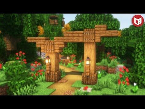 Entry Way Minecraft, Minecraft Pergola Ideas, Minecraft Small Archway, Minecraft Wooden Archway, Minecraft Gate Entrance Ideas, Garden Entrance Minecraft, Minecraft Gate Ideas Cottagecore, Cute Minecraft Mine Entrance, Minecraft Village Entrance Ideas