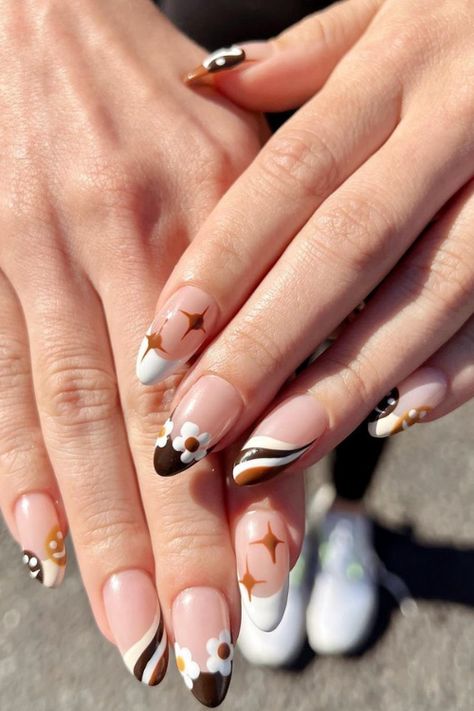 36 Fall Nails That'll Have You Raking in the Likes on Your Next Insta Post Kpop Nails, Brown Nail, Brown Nails Design, Nude Nail Designs, Nails Press, Gel Press, Fall Time, Clean Nails, Brown Nails