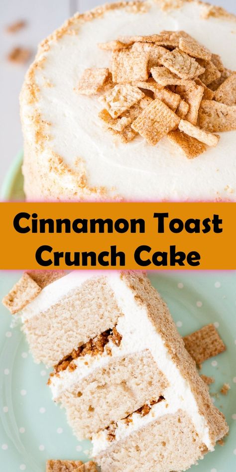 CINNAMON TOAST CRUNCH CAKE - Cook, Taste, Eat Cinnamon Toast Crunch Cake, Cake Form, Cinnamon Crunch, Crunch Cereal, Crunch Cake, Cinnamon Cake, Cinnamon Toast Crunch, Cheesecake Cookies, Cinnamon Toast