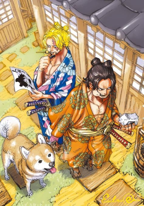 Ace And Sabo, Samurai Drawing, Ace Sabo Luffy, One Piece Crew, One Piece Ace, One Piece Funny, One Piece Drawing, One Piece Images, One Piece Comic