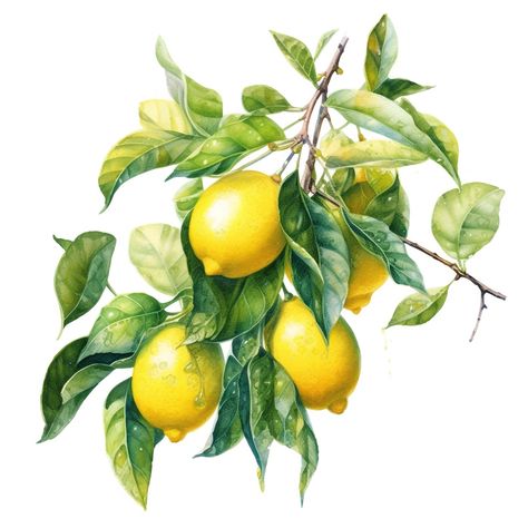 Lemon Clipart, Lemon Watercolor, Personalized Greeting Cards, Wonderful Picture, Decorate Notebook, Junk Journaling, Vintage Painting, Digital Clip Art, Clipart Images