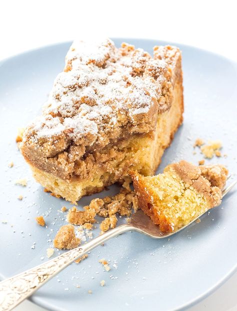 This recipe for New Jersey Crumb Coffee Cake makes an incredibly moist  cake with a extra thick cinnamon, sugar & butter crumb topping –  just like you find in New Jersey bakeries. #crumbcake #cakerecipe #coffeecake #dessertrecipe Cinnamon Sugar Butter, Crumb Coffee Cakes, Crumb Cake Recipe, Succulent Cake, 2023 Recipes, Cinnamon Crumble, Cake Mug, Homemade Cake, Coffee Cake Recipes