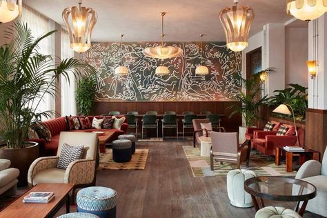 Hotel Hoxton, Eclectic Maximalism, Berlin Hotel, Upholstered Banquette, The Hoxton, Grand Budapest Hotel, Mini Bars, Shot List, Deposit Box