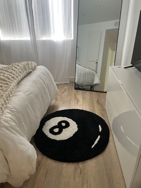 8 Ball Furniture, 8ball Rug Room, 8 Ball Rug Aesthetic, 8ball Room Decor, Rugs For Rooms Bedrooms, Cute Carpet Ideas, 8 Ball Rug Stussy, Aesthetic Rugs For Bedroom, 8ball Carpet