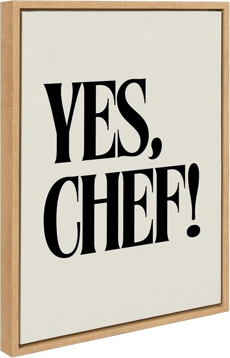 Amazon.com: Kate and Laurel Sylvie Yes Chef Framed Canvas Wall Art by Saint and Sailor Studios, 18x24 Natural, Modern Kitchen Art for Wall: Posters & Prints Natural Modern Kitchen, Modern Kitchen Art, Yes Chef, Art For Wall, Natural Kitchen, Wall Posters, Framed Canvas Wall Art, Kitchen Art, Posters Prints